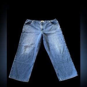 LL Bean Comfort Waist Jeans Men’s Size 42x29 Elastic Stretch Denim Cotton EUC